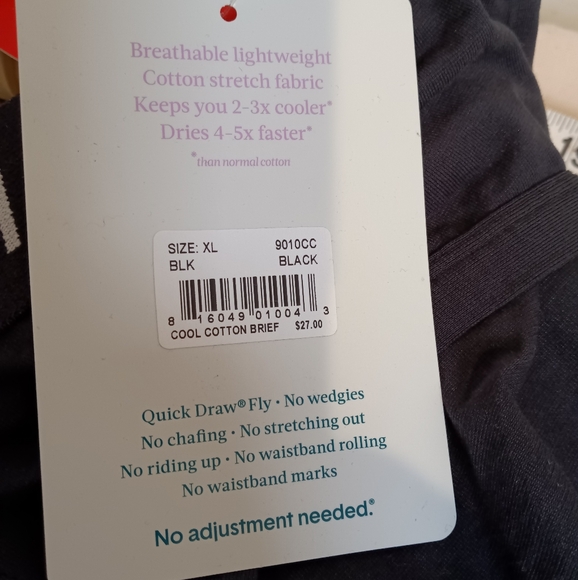 2 PAIRS NWT Tommy John Cool Cotton Briefs Men's XL - Picture 4 of 5